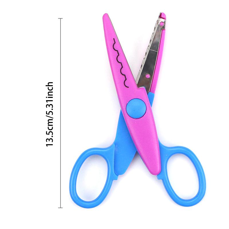 6Pcs/Set Scissors Wavy Pattern Paper Cutter Diy Handmade Tools Paper Craft Kawaii Card Photo Scissors Kids Gifts Office Supplies