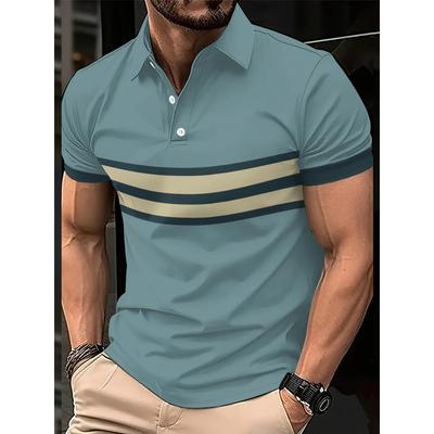 Summer Men's Striped Polo Shirt Casual Outdoor Men's Clothing