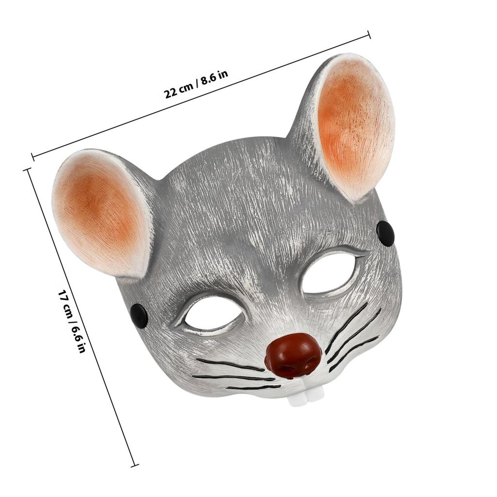 1Pcs Carnival Mouse Mask Creative 3D Party Face Cover Halloween Masquerade Cosplay Dance Supplies Light Grey Carnival Mask
