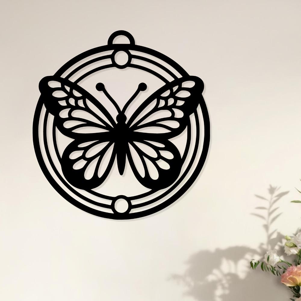 Elegant Iron Butterfly Wall Decor Metal Sculpture Weatherproof Outdoor Garden Fence Art Unique Gift for Home Living Room Balcony Decoration