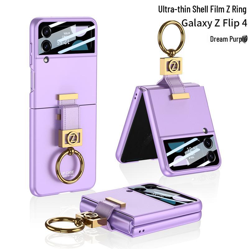 Samsung Flip4 Cross-border Compatible Frosted Hard Case with Z Ring Buckle