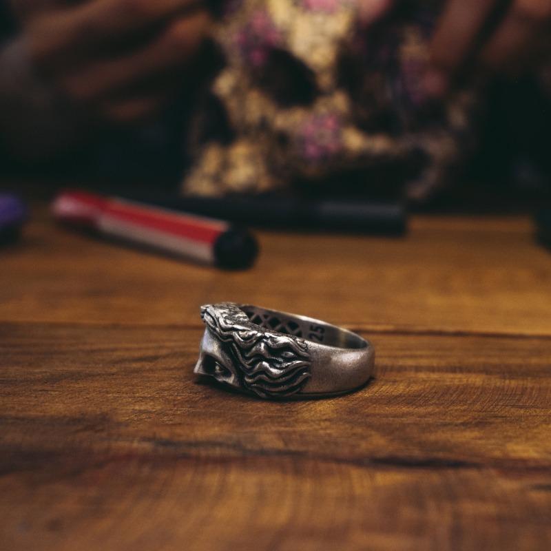 New Vintage Brass Religious Belief Jesus Head Ring For Men Women  Retro Pure Copper Finger Rings Bands Fashion Jewelry Gift