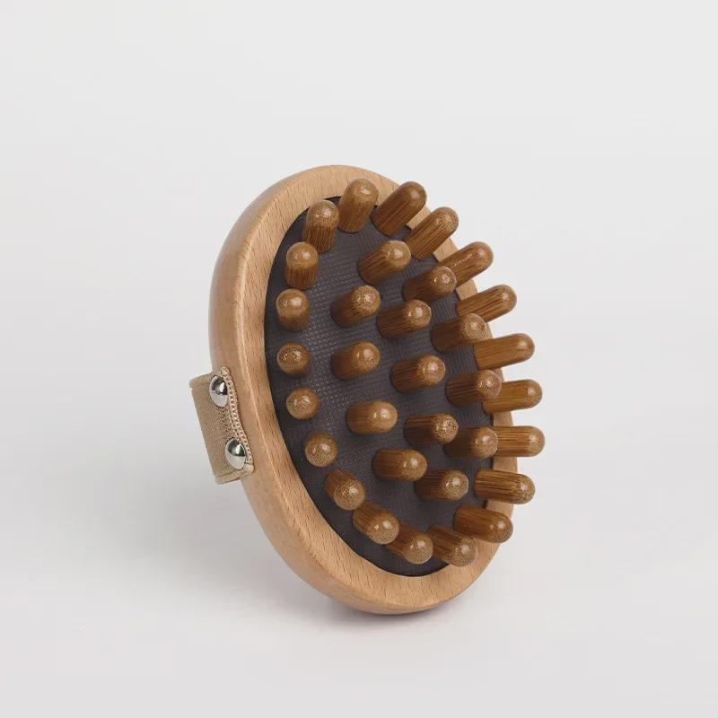 Bamboo Abdominal Massage Belt, Wooden Scalp & Tendon Brush Set