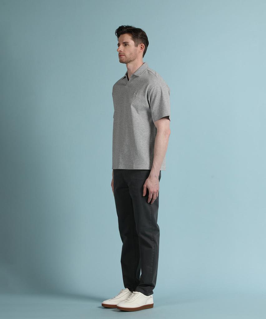 PANICALE Grey Johnny Collar Polo Shirt