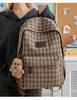 Mori Style Plaid Tweed Backpack: Versatile, Large-Capacity School Bag for Junior High Students