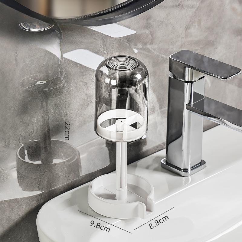 Toothbrush holder with dust cover, drainage design, plastic multifunctional bathroom toothbrush and cup organizer