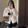 Small Wool Sweater Loose Stand Collar Contoured Plush Jacket Short Imitation Mink Plush Thick Coat Women's Autumn and Winter