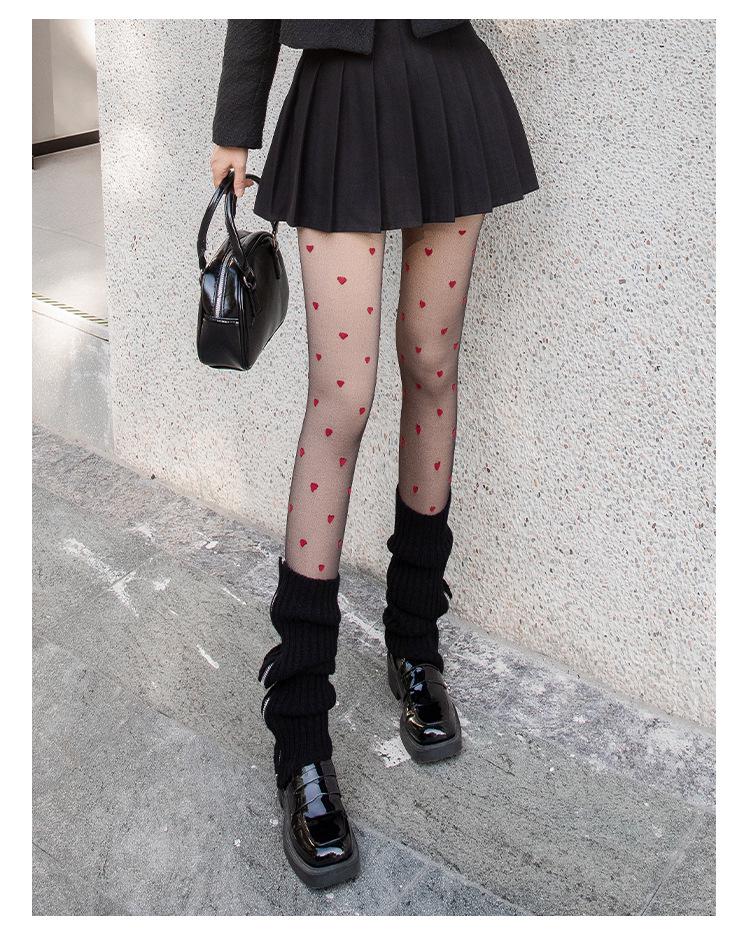 Velvet Warm Polka Dot Pantyhose with Double Layer & Replaceable T-Crotch