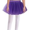 Girls Tutu Mesh Dance Skirt Elastic Waistband Solid Color Four Layer Design Ballet Practice Performance Skirt