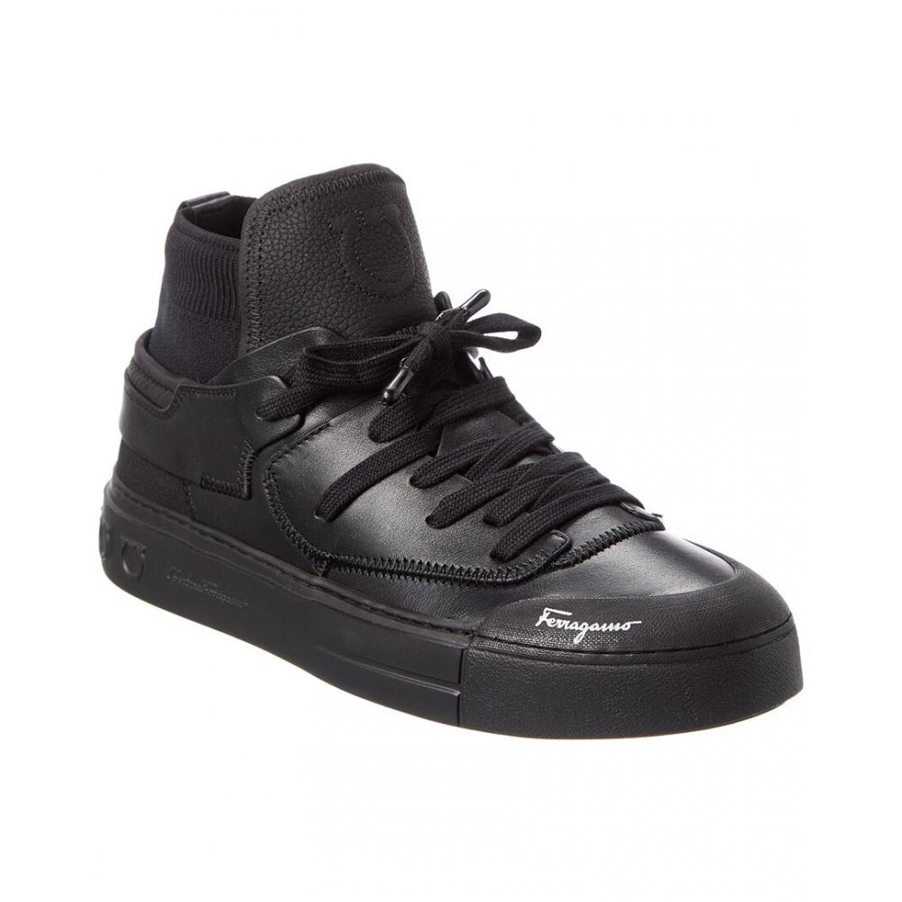 

Salvatore Ferragamo Ferragamo Neely Leather Sneaker Black US 6/Regular