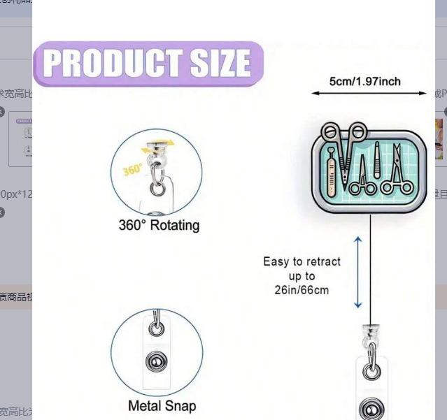 1pc Acrylic Flat Badge Reel Retractable Clip for Nurse Doctor ID Card Holder Medical Work Badge Clip Office Hospital Supplies