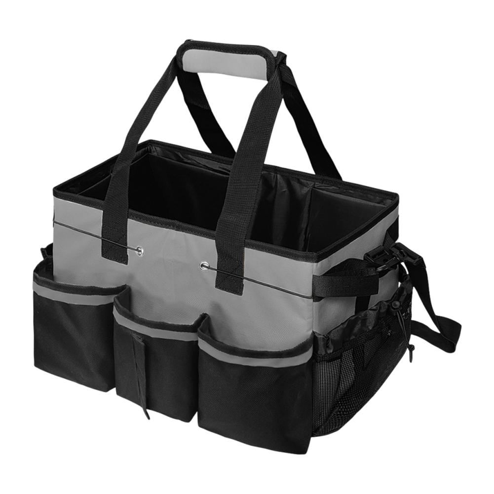 

Cleaning Caddy Bag with Handle Large Cleaning Supplies Organizer Kitchen Cleaning Supplies Storage Bag for Cleaners Housekeepers серый