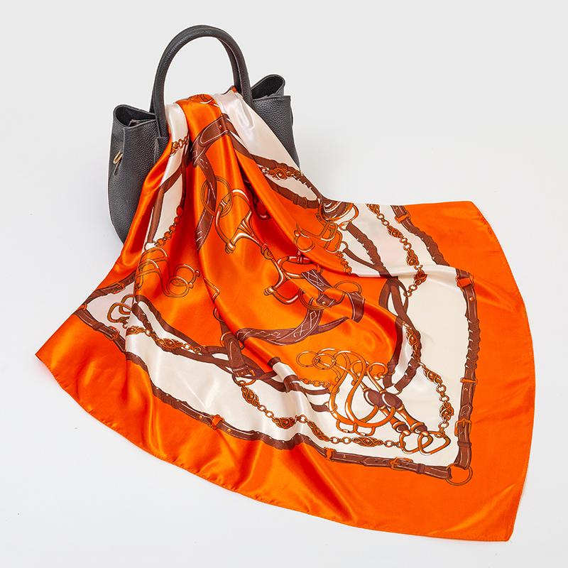 Silk Hair Scarf Scarftop Women Summer Satin Headscarf Foulard Bandana Cheveux Soft Neckerchief Hijab For Ladies