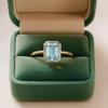 Vintage Emerald Cut Aquamarine Engagement Ring Promise Ring For Her Anniversary Gift For Wife Christmas Present