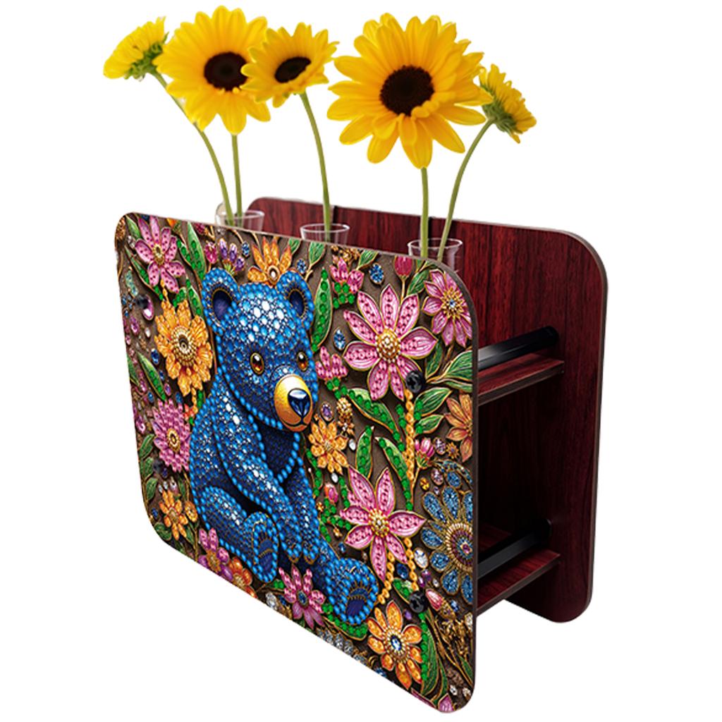 DIY Diamond Painting Wooden Tube Vase Two-Sided Pattern 5D DIY Vase Diamond Painting Kit for Adults Gift Idea Home Office Decor