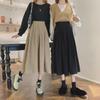 Móda Sukně s vysokým pasem plisovaná dámská korejská elegantní vysokoškolský styl midi sukně dámské podzimní zimní silné áčkové sukně