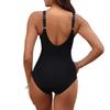 Women Swimsuit V Neck Ruched Front Tank Swimwear Tummy Control Bathing Suit for Beach Pool Sports