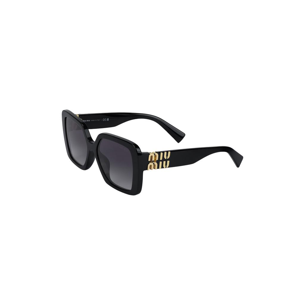 Miu Miu Logo Embossed Irregular Shape Sunglasses Women sunglasses Black 0MU10YS1AB5D156