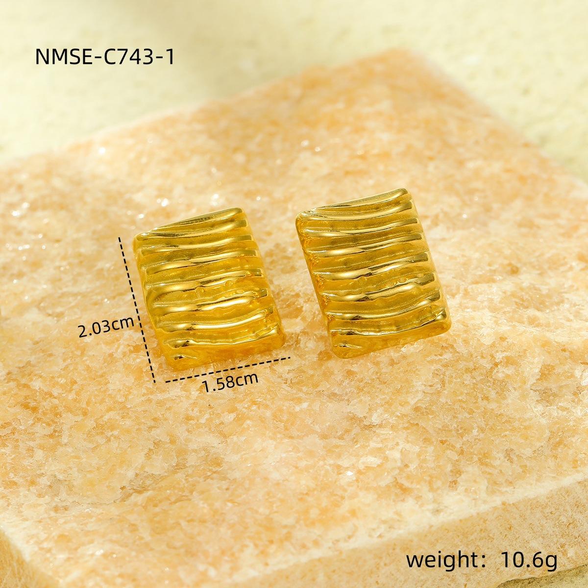 GEMCHIC Women s Stainless Steel Geometric Texture Fashion Stud Earrings