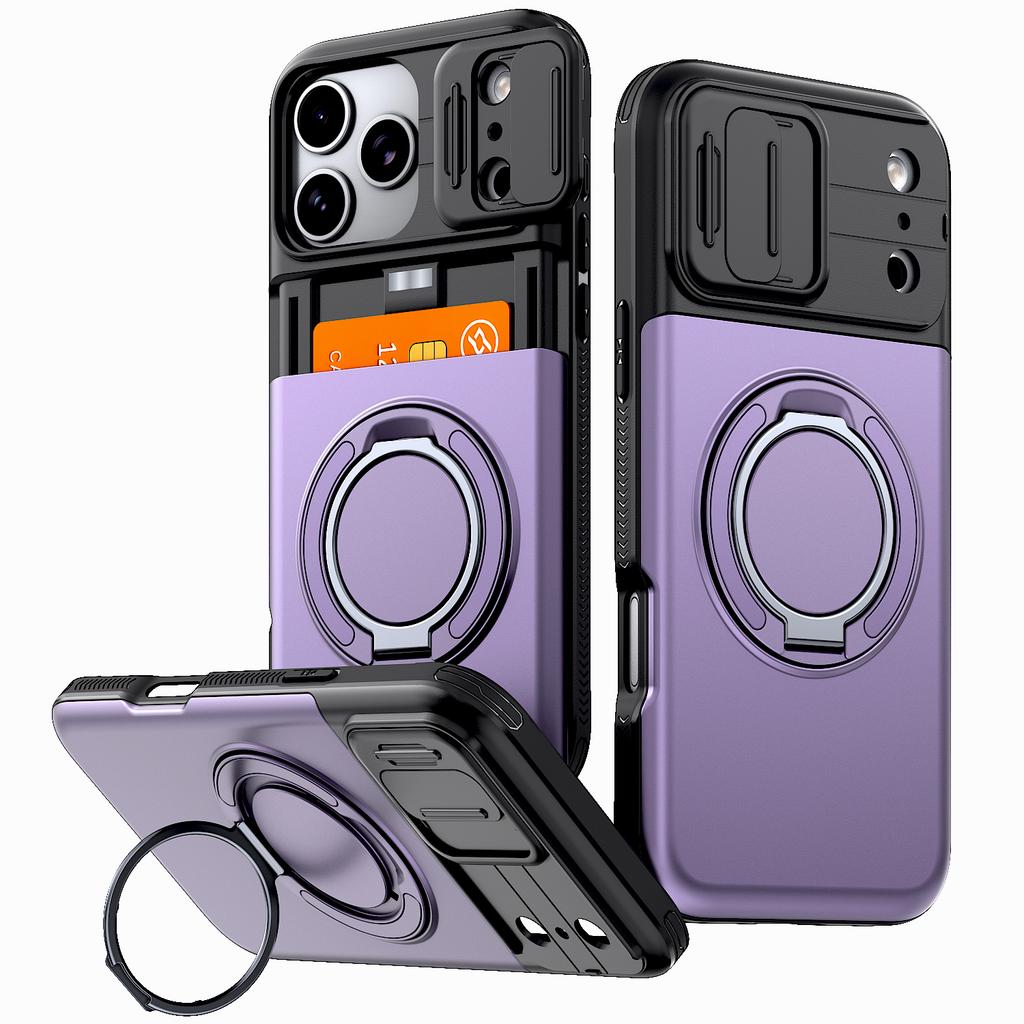 Luxury Wallet Case For iPhone 17 16 15 14 13 12 Pro Max 17E 16E 17Pro iPhone17 Shockproof Armor & Card Slot Stand Holder Cover