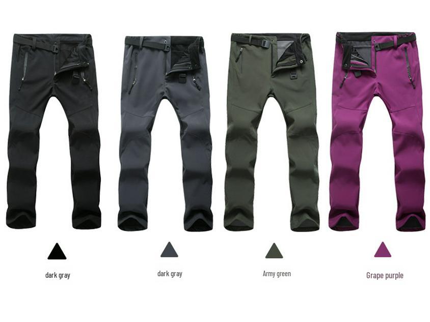 Pantalones impermeables cortavientos para hombre y mujer, con forro polar, para actividades al aire libre, softshell, para esquí y montañismo.