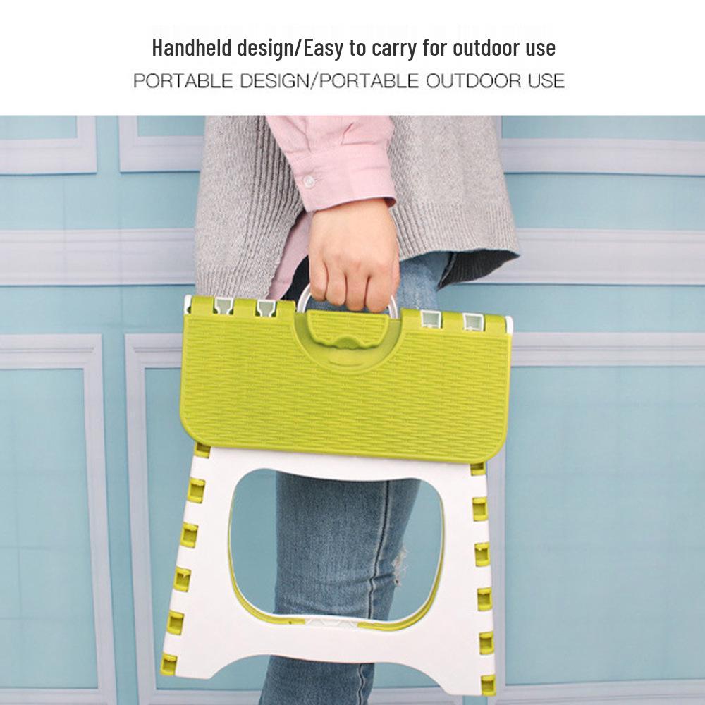 Thickened Bamboo-Pattern Folding Stool: Portable for Home, Outdoor, and Vendor Use