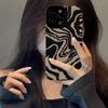 NEW Zebra Stripe Wrinkle Phone Case For iPhone 13 12 11 14 15 16 17 Pro Max Mini 16 Plus 17 Air Silicone Shockproof Full Cover