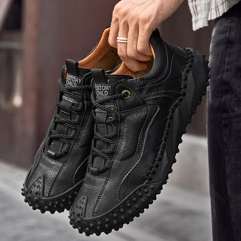 38-48 Mens  Retro Cow Leather Shoes Men Loafers Handmade Casual Leather Shoes Moccasins Men Flats Shoes
