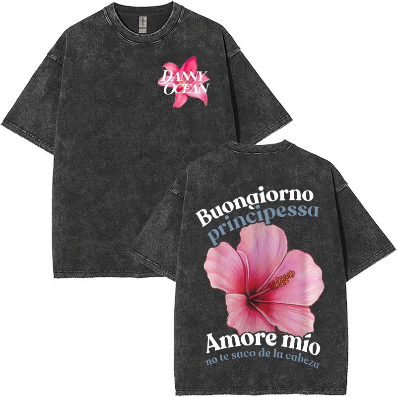 

Singer Danny Ocean Harajuku Album Graphic Tops Mens Women Vintage Washed Cotton Fashion Gothic YK T Shirts Oversized Casual Tee S