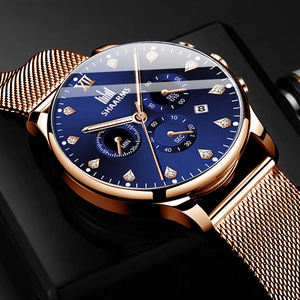 Orologio da uomo Deluxe in acciaio inossidabile impermeabile orologio al quarzo sottile Orologio da uomo d'affari casual