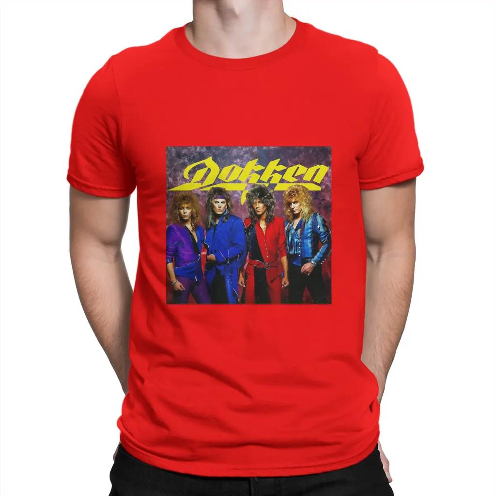 The American Hard Rock Band Formed In 1976 T-Shirt for Men Dokken NoveltyCotton  Collar Short Sleeve T Shirts