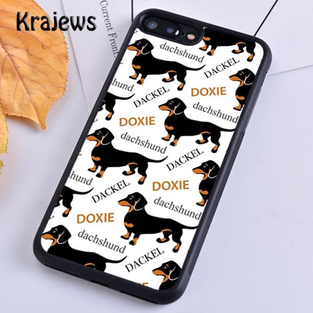 Krajews Dachshund Pattern Soft Phone Case Cover For iPhone 17 Air 16 15 14 Plus 11 12 13 Pro Max Coque Shell Fundas