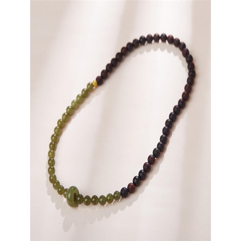 Myanmar Agarwood & Hetian Jade Bracelet: Unisex Prayer Wengwan Beads