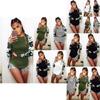 Hochwertiges Damen Camouflage bedrucktes Langarm-Pullover-T-Shirt für stilvollen Komfort