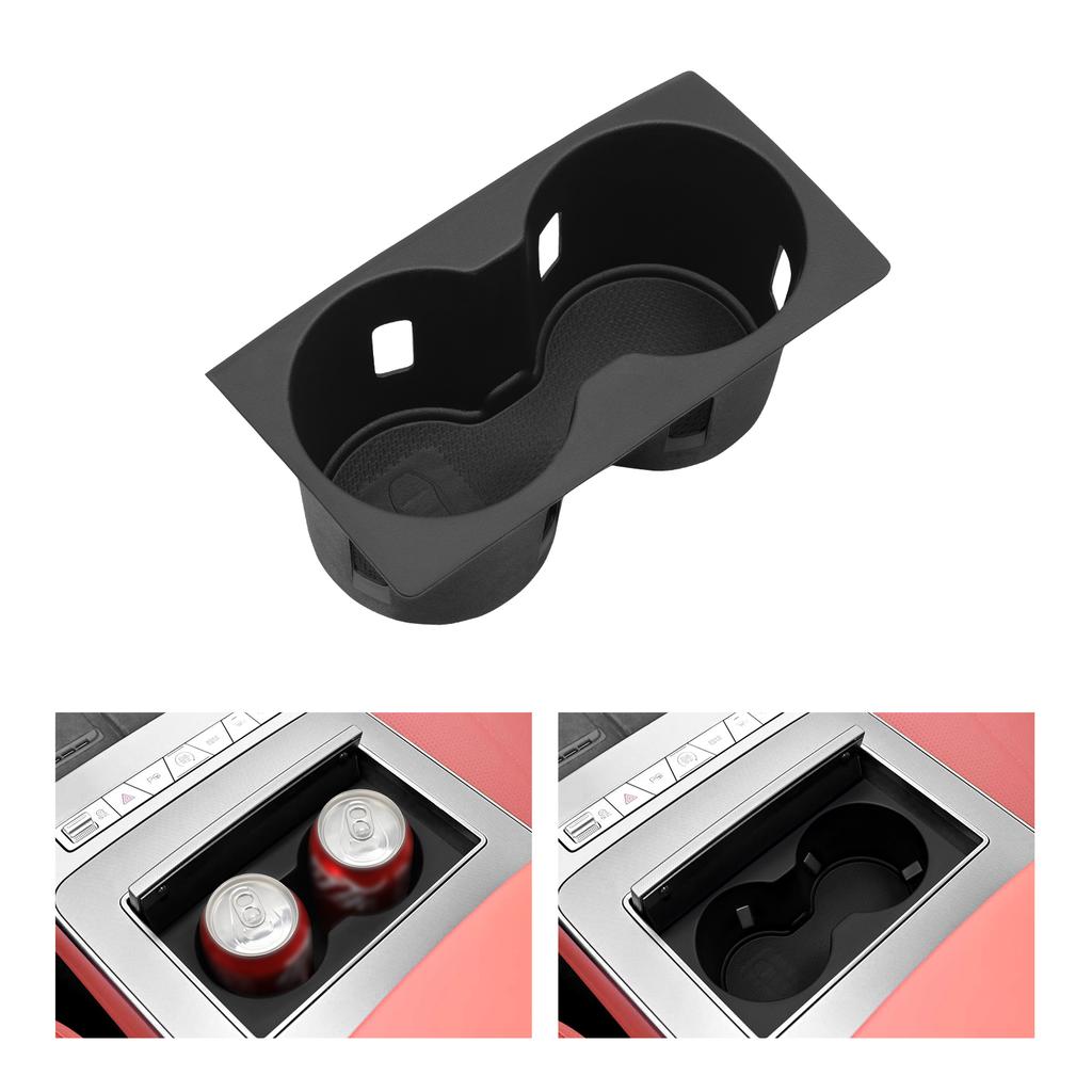 for BYD Tang L 2025 Center Console Cup Holder Storage Box Anti-Slip Shock-Absorbing Traying Accessories TPE BLACK