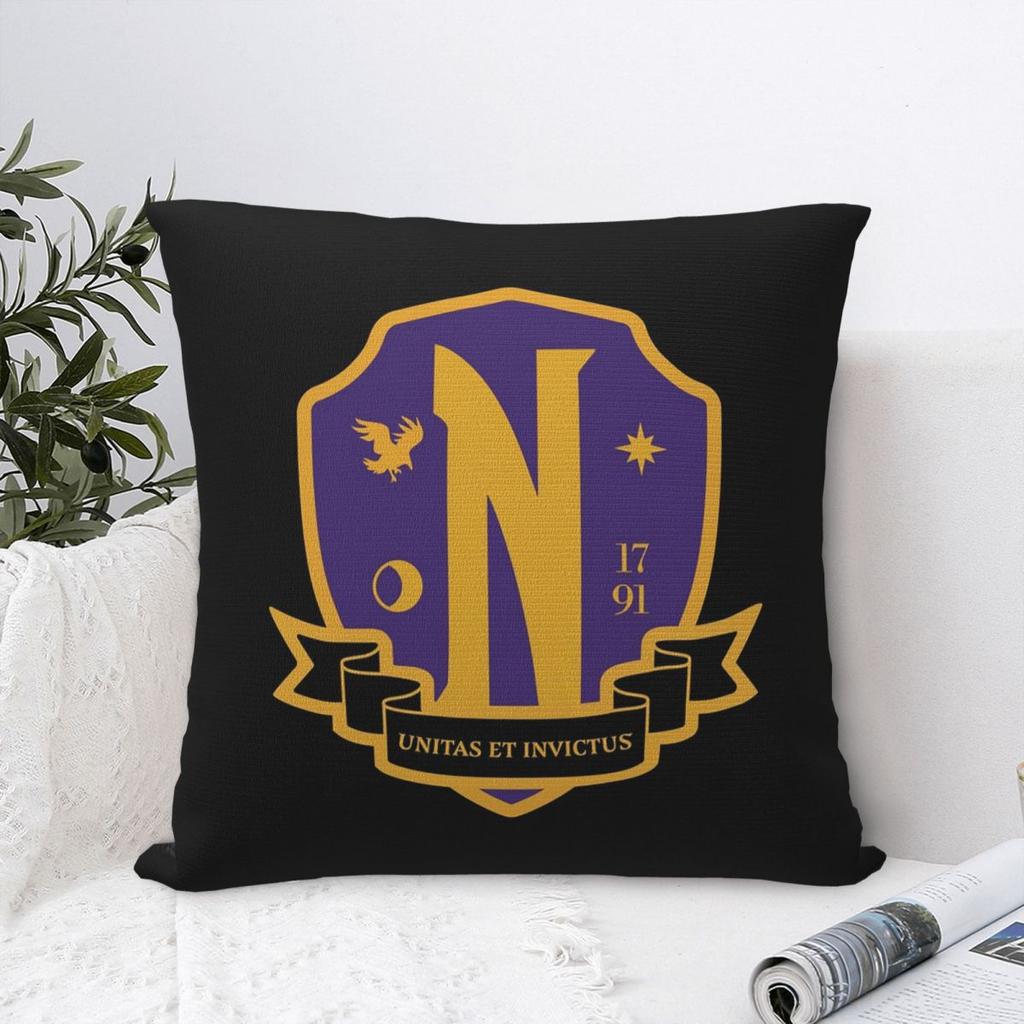 Nevermore Academy Crest (clean) Square Pillowcase Cushion Cover Pillow Case Throw Pillow Cover for Home Sofa Living Room