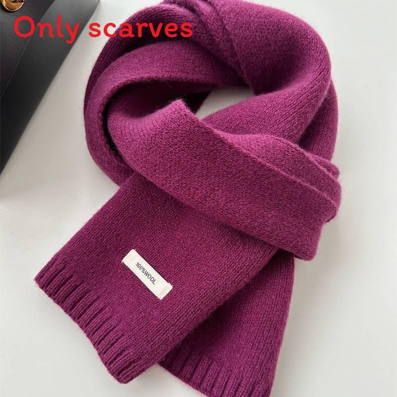 Scarf For Men And Women Solid Color Design Knit Winter Accessory