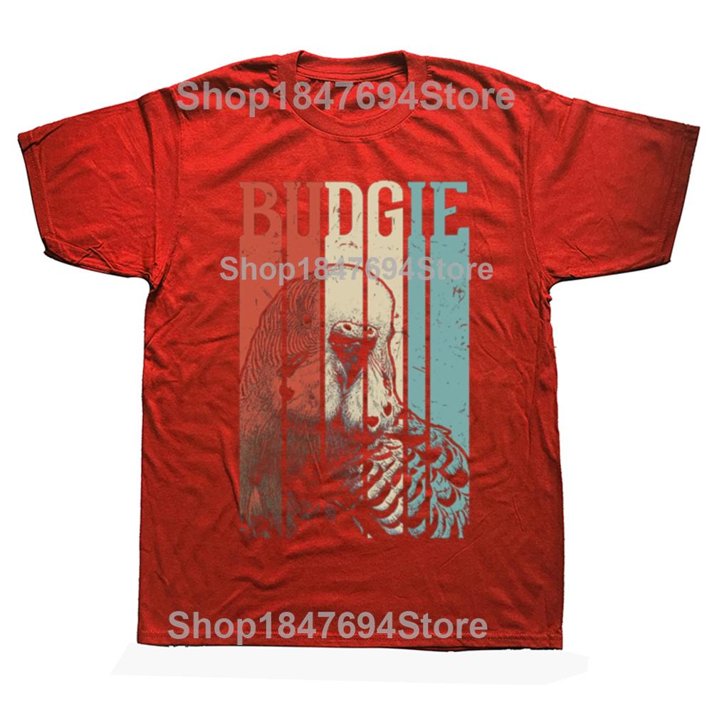 Funny Retro Vintage Budgie Classic Graphic T-shirts Men Women's Fashion Casual Tshirt 100% Cotton Loose Oversized Bird T Shirt