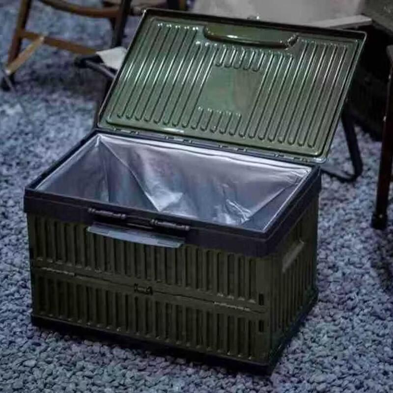 ZISIZ Folding Storage Box with Wooden Lid