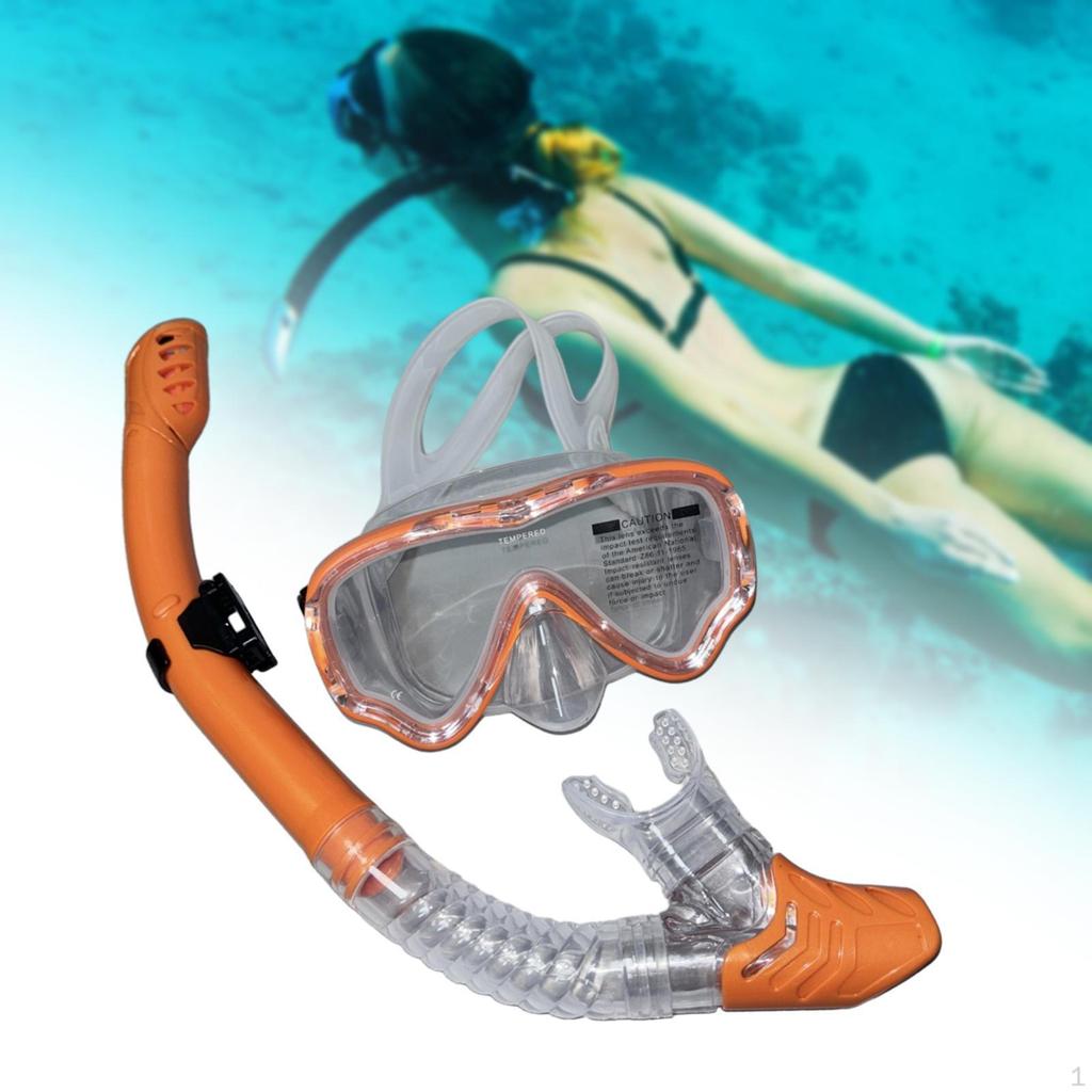 Diving Mask Dry Top Snorkel Set, Goggles Snorkeling Gear for Swimming Freediving