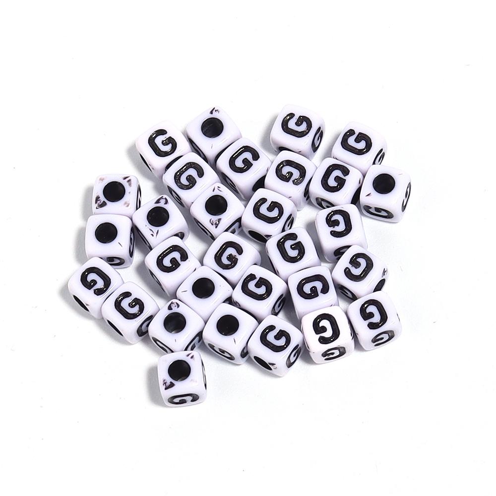 50-100Pcs White Square Acrylic Letter Beads A- Z Cube Loose Spacer Beads Alphabet Beads DIY Bracelet Jewelry Making Accessories