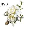 Forest Style Corsage White Wedding Flower Rustic Bridal Groom Boutonniere for Prom Lightweight Bride Bridesmaid Groomsman Western Silk