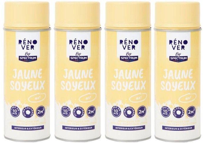 Peinture En Aérosol - Jaune Soyeux - 400ml - Mat - Multi-supports - Séchage Rapide