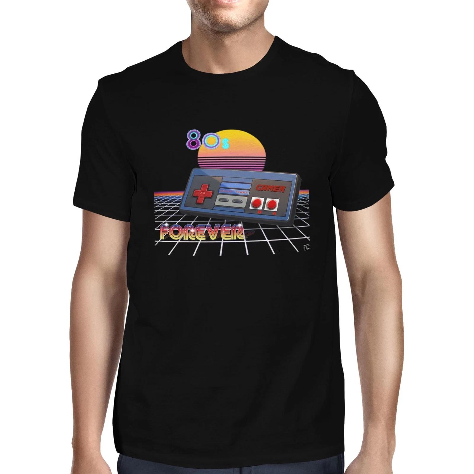 1Tee Mens 80 s Gamer Forever Retro T-Shirt XL