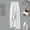Women's Ta Chi Lace Hem Linen Drawstring Cropped Pants