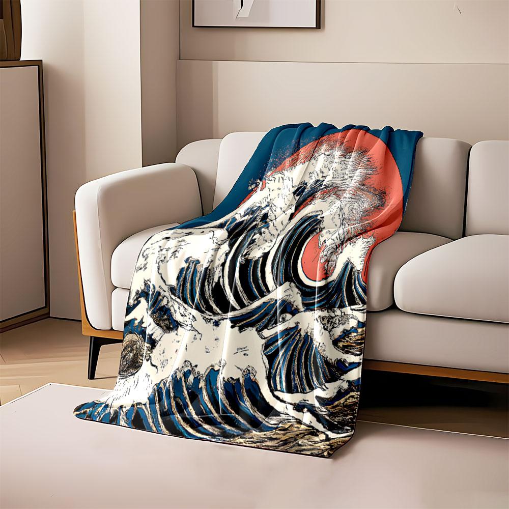 Crashing Waves Art Print Blanket print blanket soft and cozy perfect for the living room bed sofa or a nap,gift