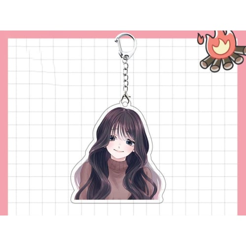 HESHI "Fragrant Flowers Bloom Boldly" Acrylic Keychain Set Featuring Kaoruko Waguri. 6-Piece Set. Moe Merchandise, Lightweight Anime Pendant, Bag Hang