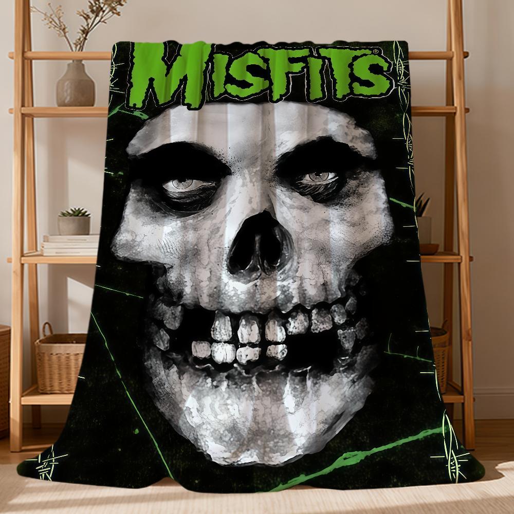 cool garbage Punk Music BAND M-Misfitstry m-Misfits Flannel soft warm plush blanket sofa living room hogar bed home Car portable
