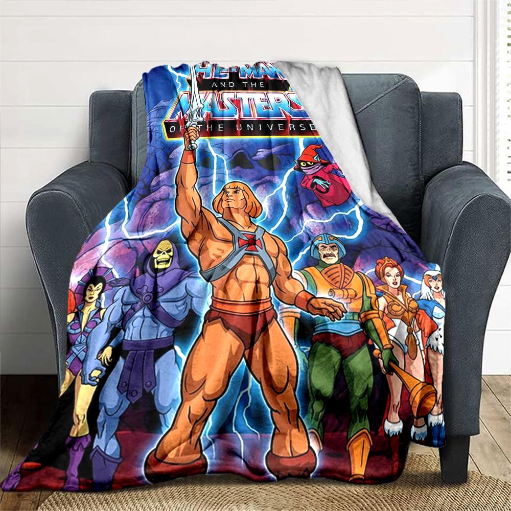 Masters Universe Adventure Flannel Blanket Super Soft Warm Cozy Blanket For Sofa Bed Office Travel Allseason Home Decor Gift