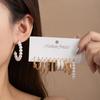 Retro Metal Geometric Personality Simple Retro Pearl Earrings Set Combination 6-Piece Set Women